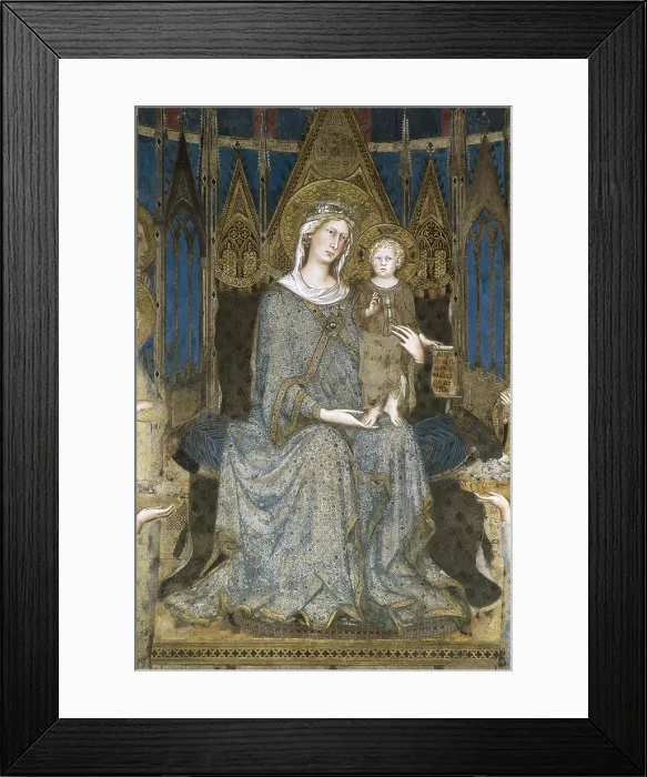 Framed Print : MARTINI, Simone di Martino, called Simone (1284-1344). Maest. 1315. ITALY. Siena. Public Palace. Central detail with the Virgin and the Child. Renaissance art. Trecento