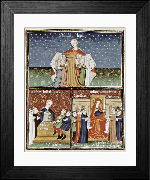 Framed Print : ARISTOTLE (384-332 BC). Greek philosopher. 'The Ethics'. The Justice. Gothic art. Miniature Painting. FRANCE. Chantilly. Musee Conde (Conde Museum) Framed Print : ARISTOTLE (384-332 BC). Greek philosopher. 'The Ethics'. The Justice. Gothic art. Miniature Painting. FRANCE. Chantilly. Musee Conde (Conde Museum)
