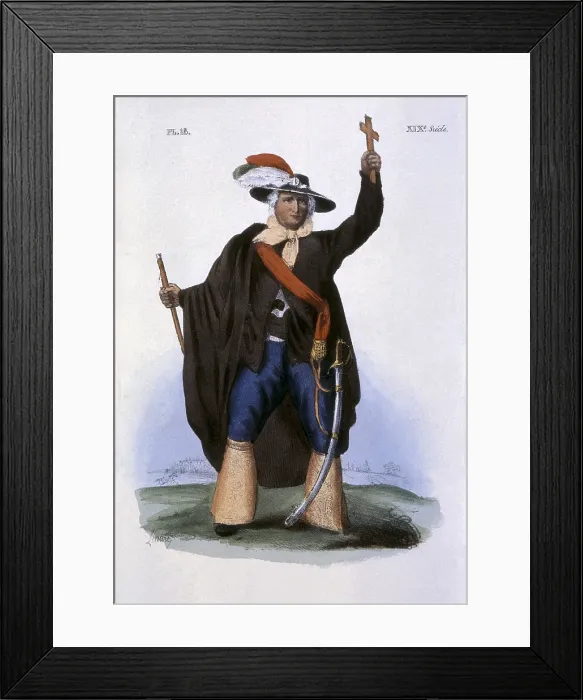 Framed Print : HIDALGO Y COSTILLA, Miguel (1753-1811). Mexican priest and a leader of the Mexican War of Independence. Work by Claudio Linati (1790-1832). Engraving