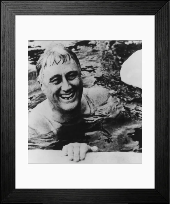 Framed Print : Gov. Franklin Roosevelt swimming in Warm Springs, Georgia. 1930. FDR was then Governor of New York State. (BSLOC_2013_5_62) Framed Print : Gov. Franklin Roosevelt swimming in Warm Springs, Georgia. 1930. FDR was then Governor of New York State. (BSLOC_2013_5_62)