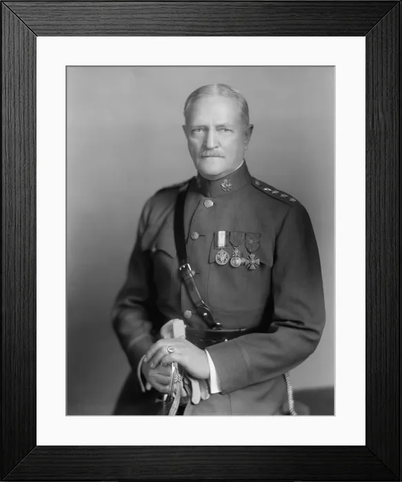 Framed Print : John Pershing, World War 1 commander of the U.S. forces in Europe. Ca. 1918. (BSLOC_2013_5_40) Framed Print : John Pershing, World War 1 commander of the U.S. forces in Europe. Ca. 1918. (BSLOC_2013_5_40)