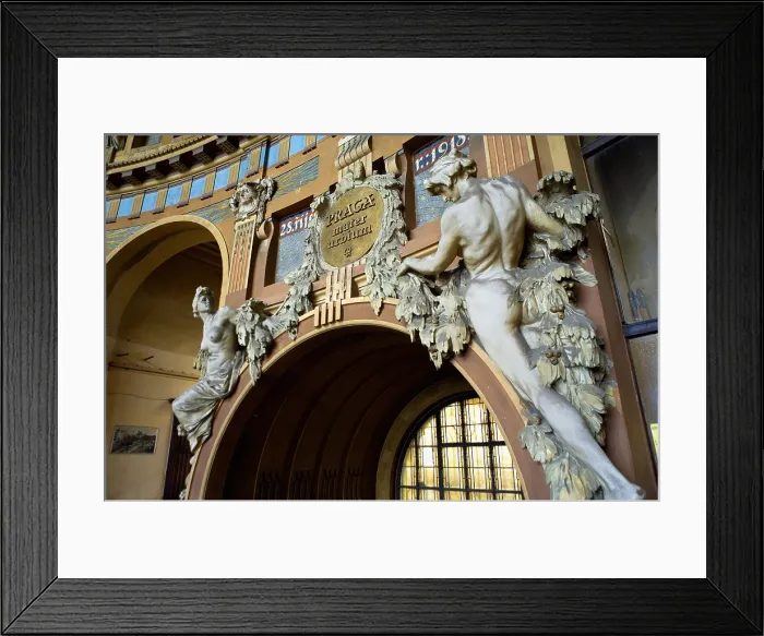 Framed Print : CZECH Rep.. Prague. Detail of an sculpture in Hlavni Nadrazi (Main railway station, 1901-1909) by Josef Fanta. Art Nouveau Framed Print : CZECH Rep.. Prague. Detail of an sculpture in Hlavni Nadrazi (Main railway station, 1901-1909) by Josef Fanta. Art Nouveau