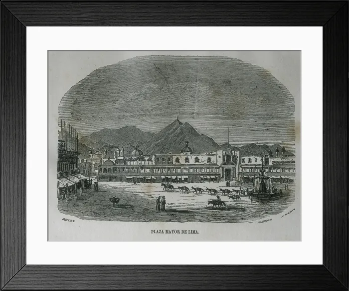 Framed Print : Peru. Lima. Main Square in 1850. Engraving. - Iberfoto / Everett Collection (500142)**US SALES ONLY** Framed Print : Peru. Lima. Main Square in 1850. Engraving. - Iberfoto / Everett Collection (500142)**US SALES ONLY**