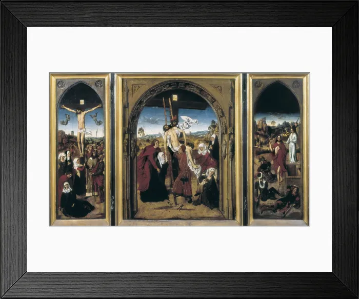 Framed Print : Bouts, Dirck. Tryptich of the Passion. 16th c. Flemish art. Oil on wood. SPAIN. Valencia. Patriarch's Museum