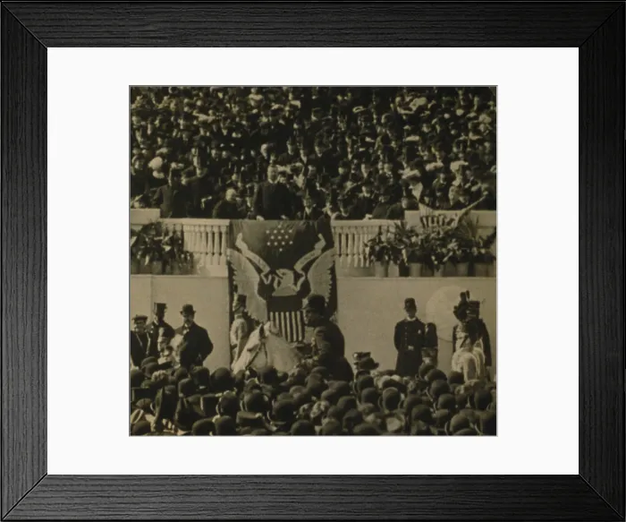 Framed Print : President Theodore Roosevelt delivering his inaugural address in front of the Capitol, Washington, D.C. Roosevelt. March 4, 1905.t of the Capitol, Washington, D.C. Roosevelt