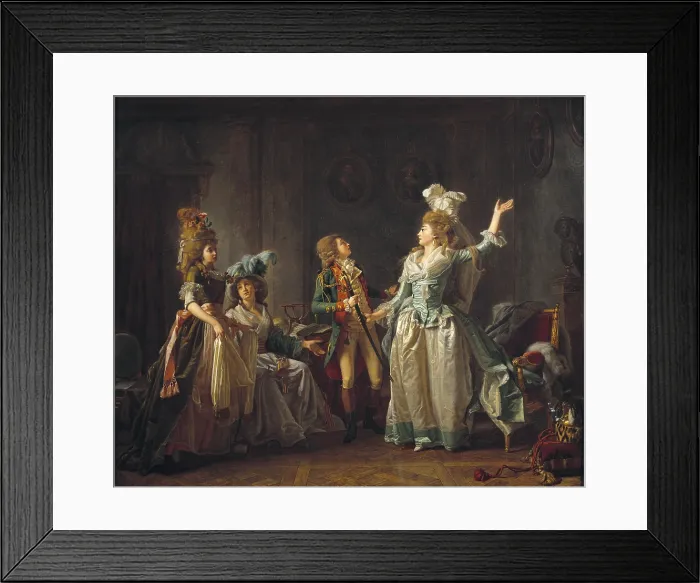 Framed Print : GARNIER, Michel (1753-1819). The Departure of the Dragon Guard. Rococo. Oil on canvas. FRANCE. Paris. Musee Carnavalet (Carnavalet Museum)