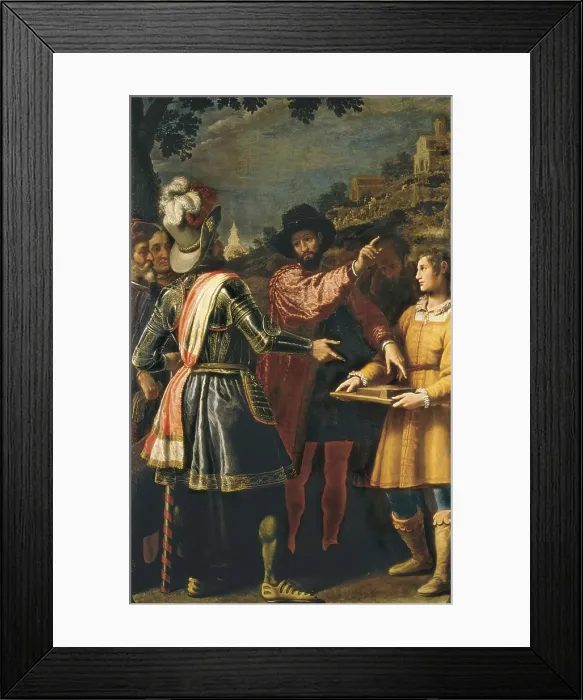 Framed Print : ROSSELLI, Matteo (1578-1650). Fortifications of San Miniato. 1615. ITALY. Florence. Buonaroti House. Episode in the life of Michelangelo. Baroque art. Oil on canvas
