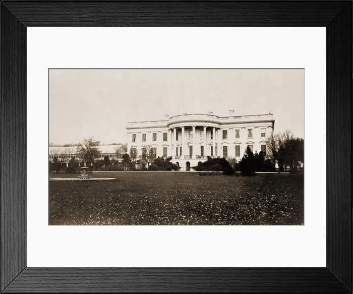 Framed Print : The south face of the White House, Washington, D.C. in 1866