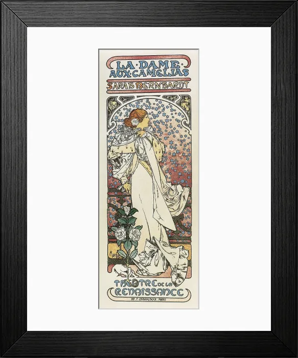 Framed Print : MUCHA, Alphonse Maria (1860-1939). The Lady of the Camellias. 1896. Modernism. Litography. - J. Bedmar / Iberfoto / Everett Collection (167232)**US SALES ONLY**