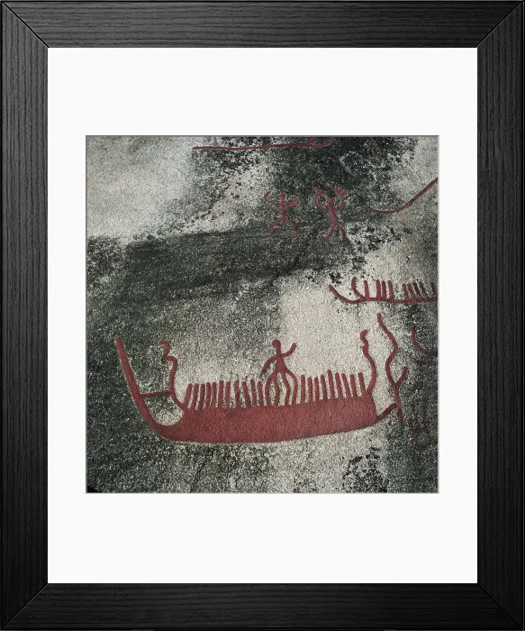 Framed Print : NORWAY. Begby. Boats (1000 BC). Bronze Age. Petroglyph. - Cirani / Iberfoto / Everett Collection (232822)**US SALES ONLY**
