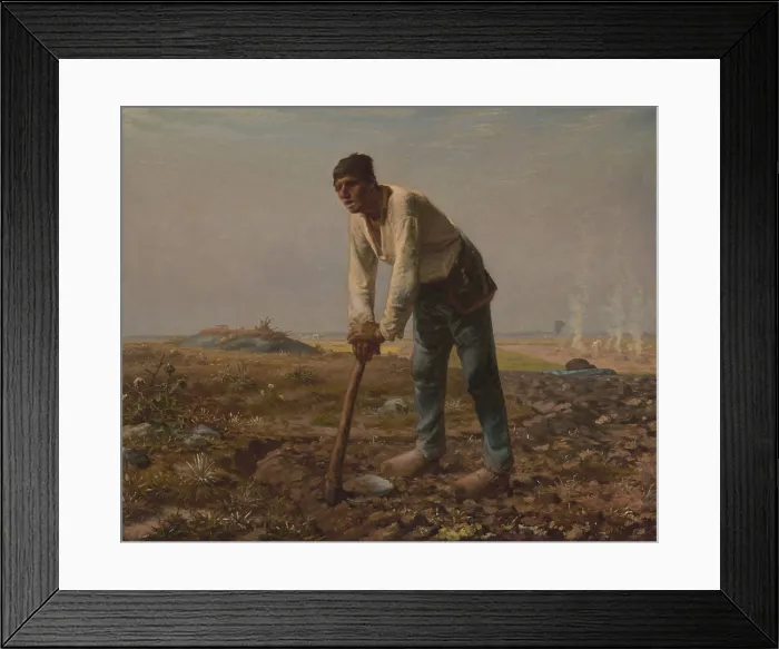 Framed Print : Man with a Hoe, by Jean-Franois Millet, 1860-62, French painting, oil on canvas