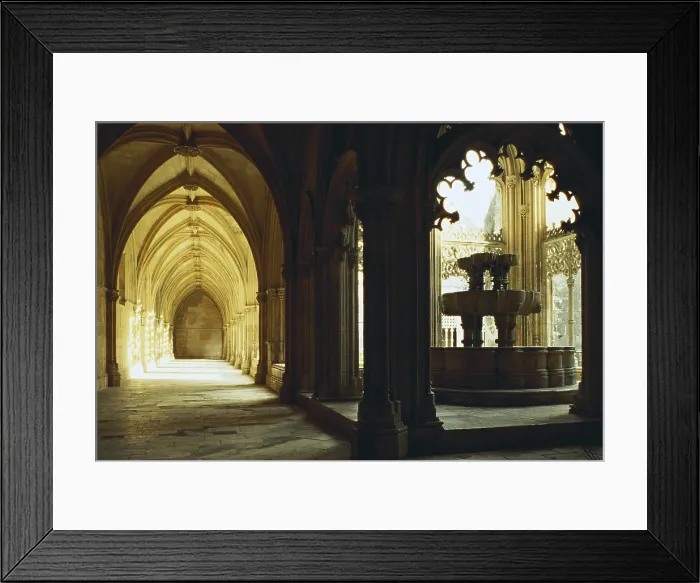Framed Print : Abbey of Santa Maria da Vitoria. PORTUGAL. LEIRIA. Batalha. Abbey of Santa Maria da Vitoria. Cloister. Gothic art. Architecture. - J Framed Print : Abbey of Santa Maria da Vitoria. PORTUGAL. LEIRIA. Batalha. Abbey of Santa Maria da Vitoria. Cloister. Gothic art. Architecture. - J