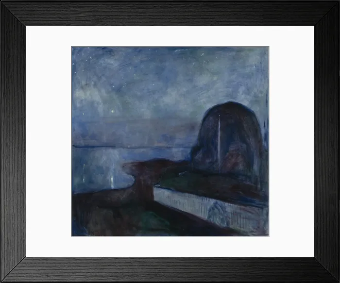 Framed Print : Edvard Munch, by Starry Night, 1993, Norwegian painting, oil on canvas Framed Print : Edvard Munch, by Starry Night, 1993, Norwegian painting, oil on canvas