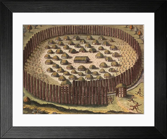 Framed Print : BRY, Theodor de (1528-1598); LE MOYNE DE MORGUES, Jacques (1533-1588). Brevis narratio eorum quae in Florida Americae Provincia Gallis acciderunt, secunda in allam Navigatione