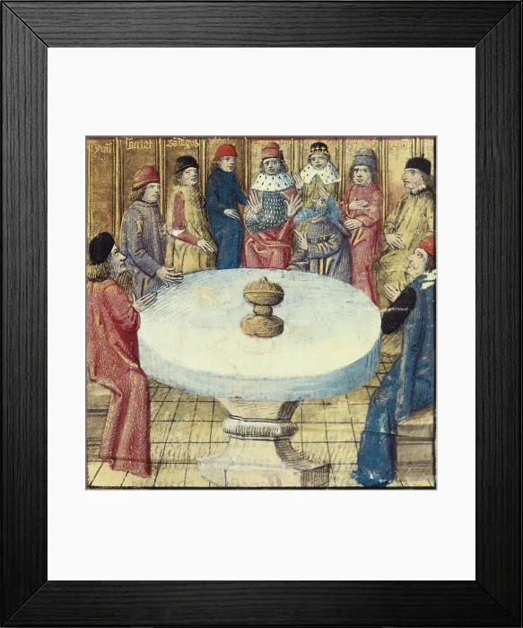 Framed Print : Romance of Tristan and Isolde by Everard d'Espinques, written by Gassien of Poitiers. Page of the third volume with the coat of arms of Jean du Mas Framed Print : Romance of Tristan and Isolde by Everard d'Espinques, written by Gassien of Poitiers. Page of the third volume with the coat of arms of Jean du Mas