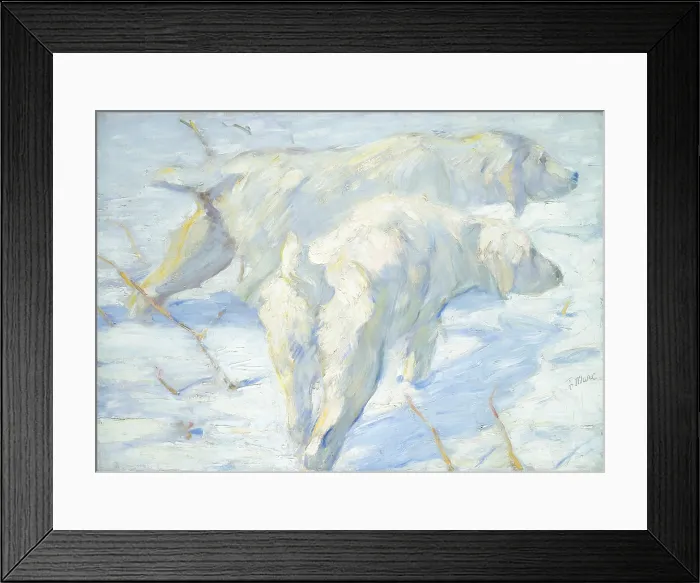 Framed Print : Siberian Dogs in the Snow, by Franz Marc, 1909-10, German painting, oil on canvas