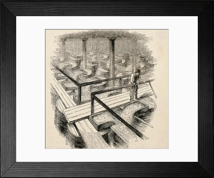 Framed Print : Brewing. Published in 'The Arts and Industry of all Nations' around 1860 by Charles Knight. Engraving