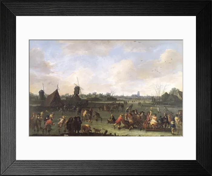 Framed Print : BOUT, Pieter (1658-1702). The Skaters. 1678. Flemish art. Oil on wood. SPAIN. Madrid. Prado Museum. - Iberfoto / Everett Collection (232030)**US SALES ONLY**