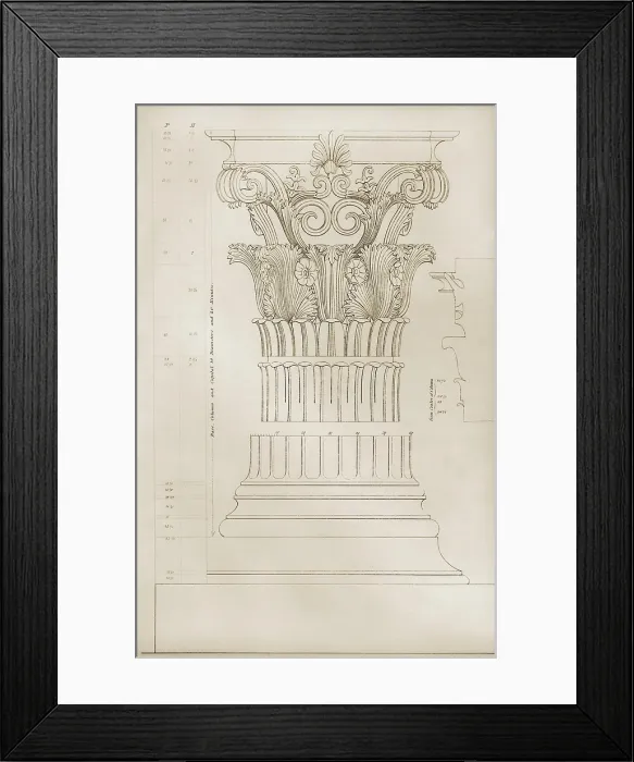 Framed Print : Column and capital of the Corinthian order from the monument of Lysicrates (335 B.C.)
