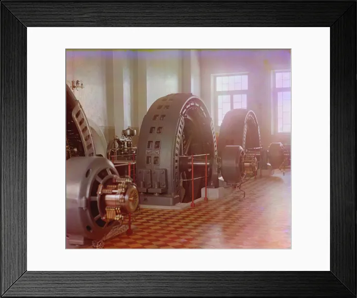 Framed Print : Early 20th century hydroelectric station on the Murghab River in Iolotan, Russia. The Hungarian of Russia's delayed modernization in the last years of Czarist rule Framed Print : Early 20th century hydroelectric station on the Murghab River in Iolotan, Russia. The Hungarian of Russia's delayed modernization in the last years of Czarist rule
