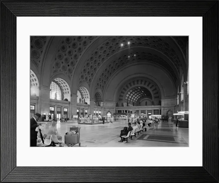 Framed Print : Daniel Burnham's 1907 design for Union Station in Washington, D.C. provided centralized train access while providing a monumental, impressive arrival point for visitors Framed Print : Daniel Burnham's 1907 design for Union Station in Washington, D.C. provided centralized train access while providing a monumental, impressive arrival point for visitors