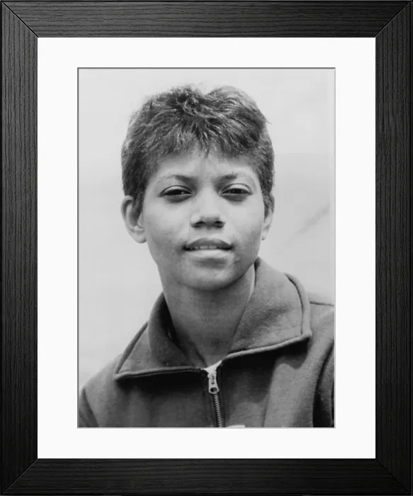 Framed Print : Wilma Rudolph, (1940-1994), was the first American woman to win three gold medals in track and field during a single Olympic Games. At the Rome Olympics in 1960 Framed Print : Wilma Rudolph, (1940-1994), was the first American woman to win three gold medals in track and field during a single Olympic Games. At the Rome Olympics in 1960