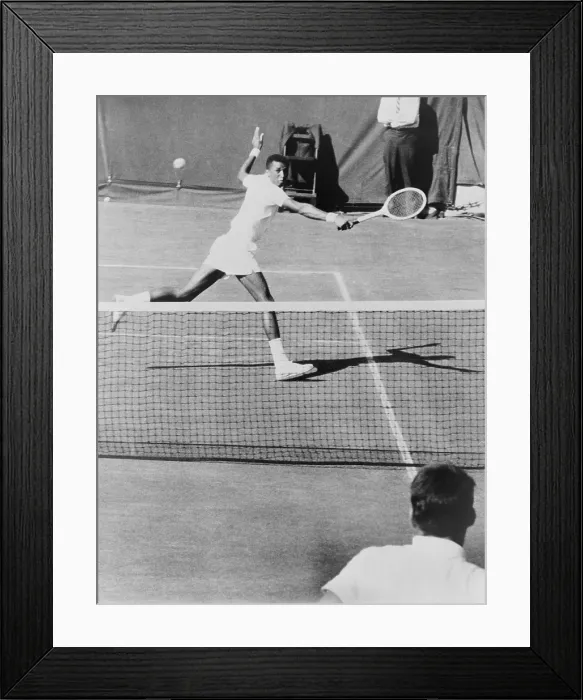 Framed Print : Arthur Ashe, (1943-1993), playing tennis at Forest Hills, N.Y. in 1964. He was the first African American to reach the highest levels of professional tennis Framed Print : Arthur Ashe, (1943-1993), playing tennis at Forest Hills, N.Y. in 1964. He was the first African American to reach the highest levels of professional tennis