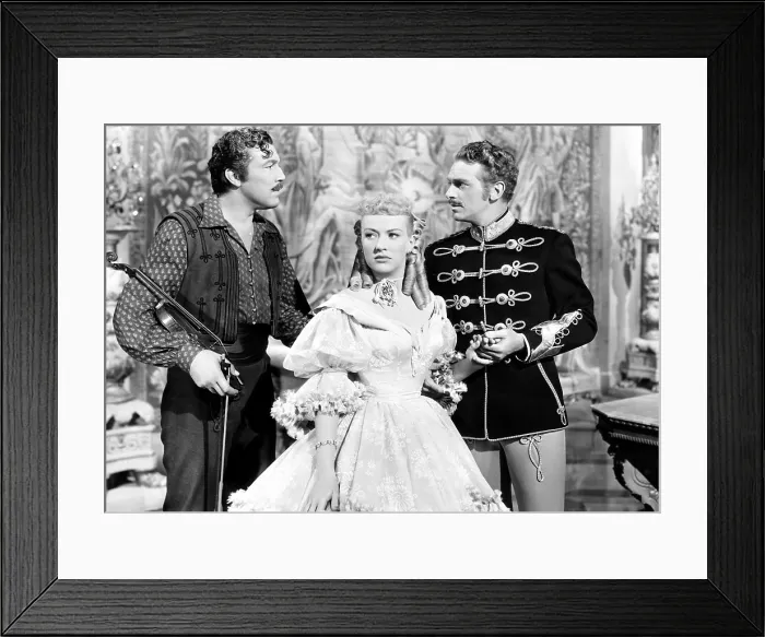 Framed Print : THAT LADY IN ERMINE, fom left, Cesar Romero, Betty Grable, Douglas Fairbanks, Jr. 1948, 20th Century-Fox Film Corporation, TM & Copyright / courtesy Everett Collection