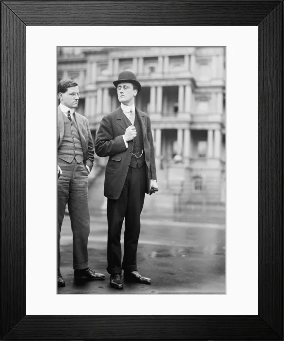 Framed Print : Franklin Roosevelt, Asst. Secretary of the Navy, in front of the Navy Building. 1913