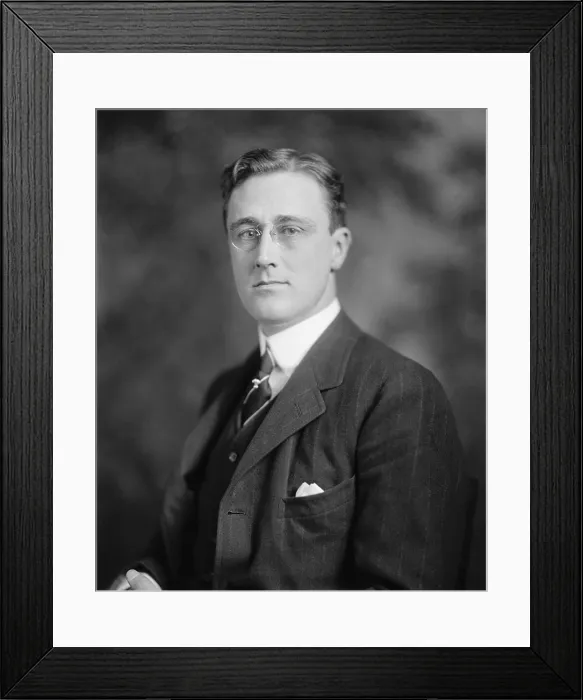 Framed Print : Navy Department staff with Asst. Secretary of the Navy, Franklin Roosevelt. 1916. FDR and Navy Secretary Josephus Daniels stand together in the front row. (BSLOC_2013_5_71)