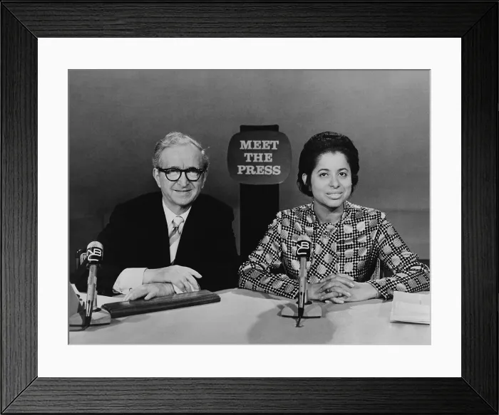 Framed Print : Patricia Roberts Harris (1924-1985), with Lawrence Spivak, host of the NBC's MEET THE PRESS television program on October 24, 1971 Framed Print : Patricia Roberts Harris (1924-1985), with Lawrence Spivak, host of the NBC's MEET THE PRESS television program on October 24, 1971