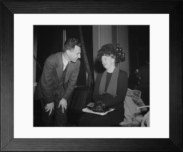Framed Print : Eleanor Roosevelt talks with HUAC witness Joseph Lash. Lash and Eleanor met earlier in 1939, became long time friends Framed Print : Eleanor Roosevelt talks with HUAC witness Joseph Lash. Lash and Eleanor met earlier in 1939, became long time friends