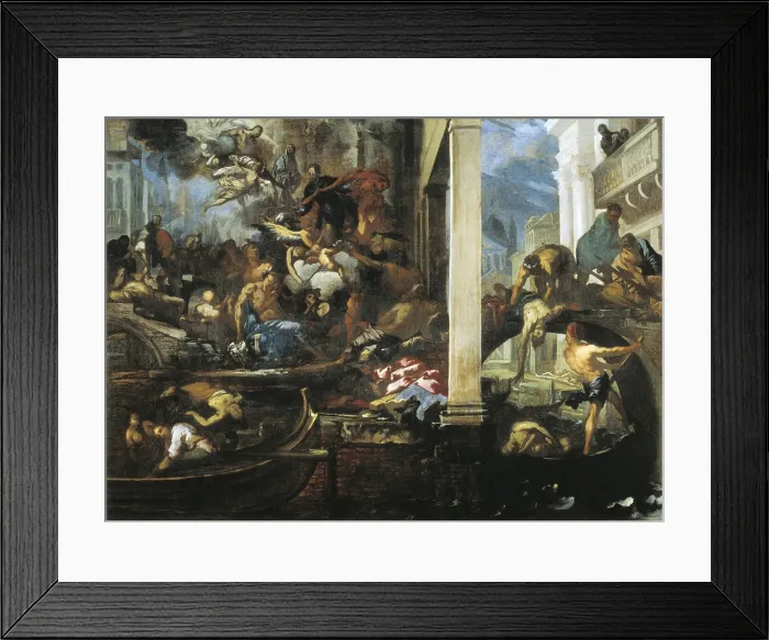 Framed Print : ZANCHI, Antonio (1631-1722). Death in Venice. 1666. Baroque art. Oil on canvas. AUSTRIA. Vienna. Kunsthistorisches Museum Vienna (Museum of Art History)