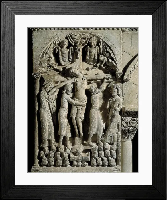 Framed Print : SPAIN. Santo Domingo de Silos. Monastery of Santo Domingo (St. Dominic). Romanesque art. Relief on rock. - P. Rotger / Iberfoto / Everett Collection (497937)**US SALES ONLY** Framed Print : SPAIN. Santo Domingo de Silos. Monastery of Santo Domingo (St. Dominic). Romanesque art. Relief on rock. - P. Rotger / Iberfoto / Everett Collection (497937)**US SALES ONLY**