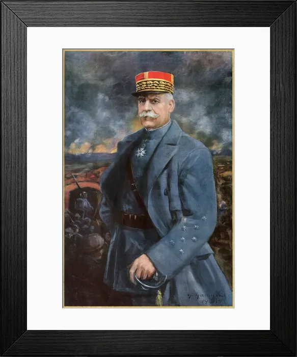 Framed Print : General Henri-Philippe Petain, was appointed French Commander-in-Chief on May 15, 1917, after many French army front-line units mutinied against offensive actions