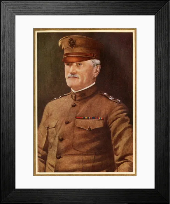 Framed Print : General John Pershing led the American Expeditionary Forces in World War I. 1917-18