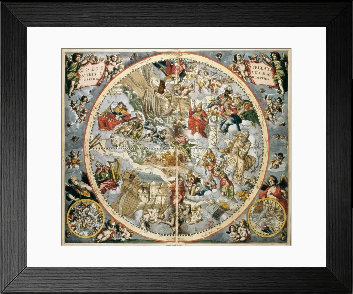 Framed Print : CELLARIUS, Andreas (1596-1665). Atlas Coelestis seu Harmonia Macrocosmica. 1661. Page 22. 'Coeli stellati christiani Haemisphaerium prius' Framed Print : CELLARIUS, Andreas (1596-1665). Atlas Coelestis seu Harmonia Macrocosmica. 1661. Page 22. 'Coeli stellati christiani Haemisphaerium prius'