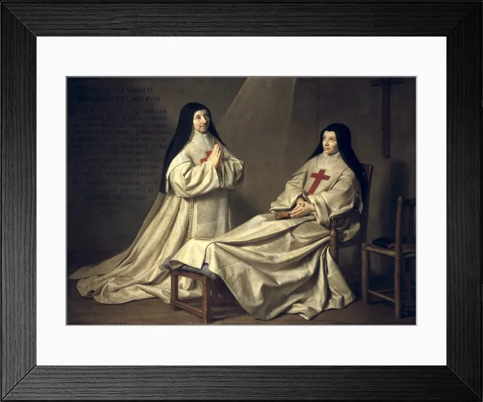 Framed Print : CHAMPAIGNE, Philippe de (1602-1674). Portrait of Mother Catherine-Agnes Arnauld (1593-1671) and Sister Catherine of St. Suzanne. 1662