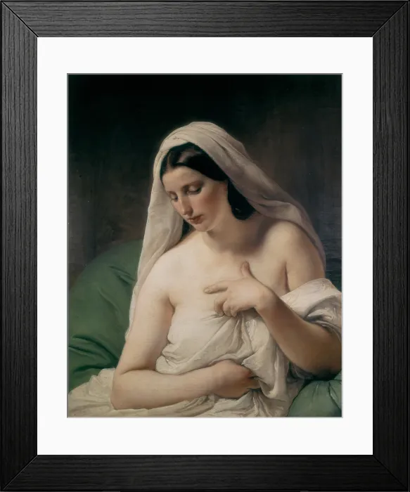Framed Print : HAYEZ, Francesco (1791-1882). Odalisque. 1867. Romanticism. Orientalism. Oil on canvas. ITALY. Milan. Pinacotheca of Brera. - Iberfoto / Everett Collection (152888)**US SALES ONLY**
