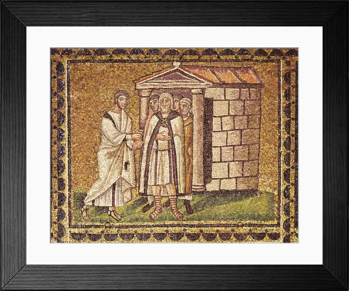 Framed Print : ITALY. Ravenna. Basilica of Sant'Apollinare Nuovo. Judas remorse, 7th century Framed Print : ITALY. Ravenna. Basilica of Sant'Apollinare Nuovo. Judas remorse, 7th century