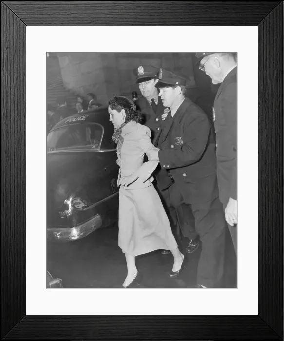 Framed Print : Lolita Lebron (b. 1919), under arrest in the shooting of five congressmen in the House of Representatives on March 1, 1954