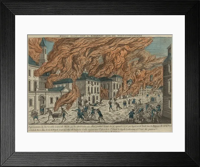 Framed Print : New York City fire of September 21-22, 1776, consumed 25% of the city's structures