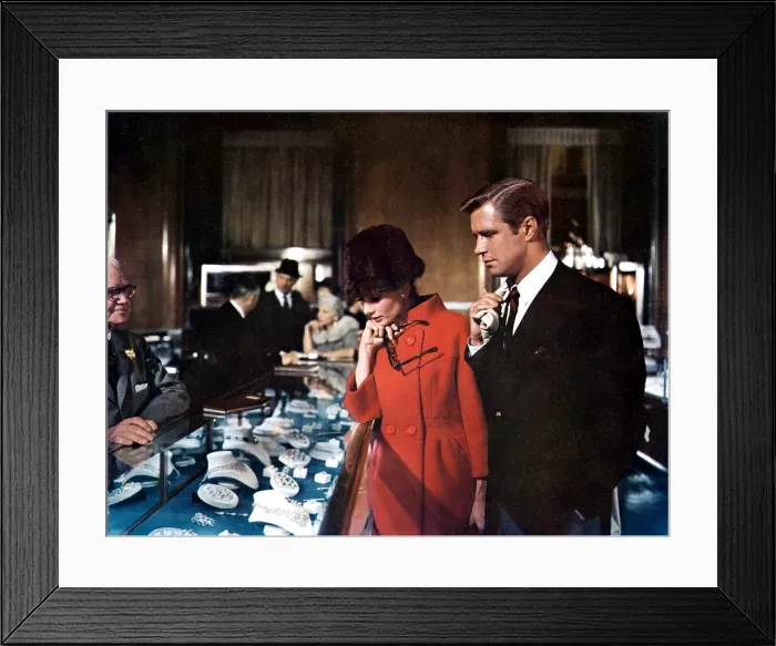 Framed Print : BREAKFAST AT TIFFANY'S, Audrey Hepburn, George Peppard, 1961