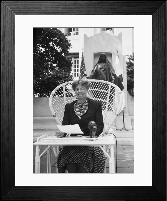 Framed Print : Eleanor Roosevelt broadcasting from Red Cross headquarters. She appealed for contributions to aid victims of the European War. May 21, 1940. (BSLOC_2013_7_8)