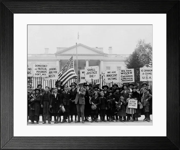 Framed Print : 1922 protest in front of the White House by children of American political prisoners
