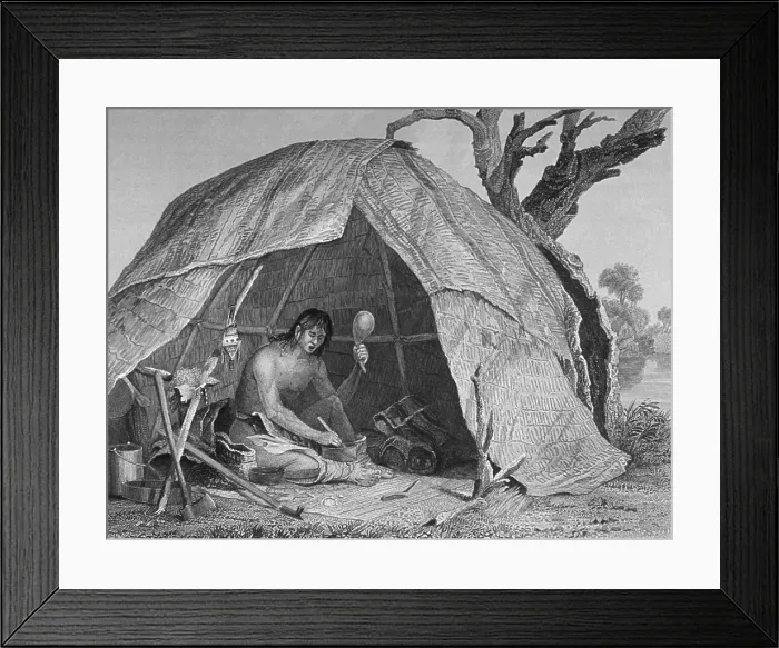 Framed Print : Indian Doctor Concocting a Pot of Medicine, by Seth Eastman