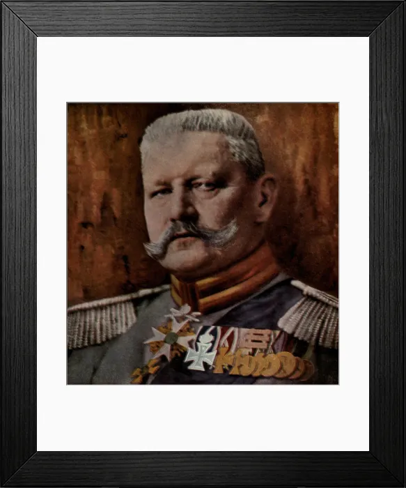 Framed Print : Field Marshall Paul von Hindenburg commanded German armies in East Prussia that defeated the Russians in Tannenberg in August 1914 and at the at the Masurian Lakes in 1915 Framed Print : Field Marshall Paul von Hindenburg commanded German armies in East Prussia that defeated the Russians in Tannenberg in August 1914 and at the at the Masurian Lakes in 1915