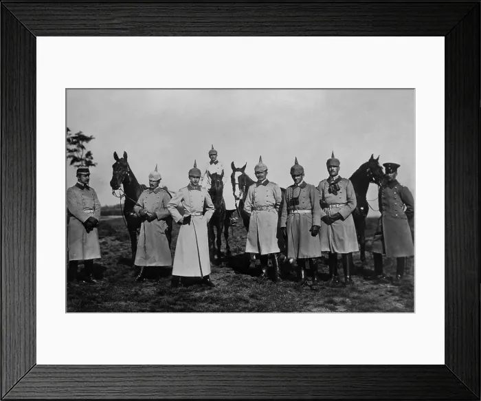 Framed Print : Crown Prince of Germany, August Wilhelm, third from left. He commanded the Fifth Army at the beginning of World War 1