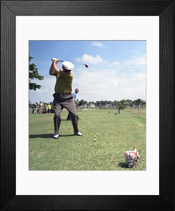 Framed Print : President Lyndon Johnson playing golf at Ramey Air Force Base, Puerto Rico. March 3, 1968