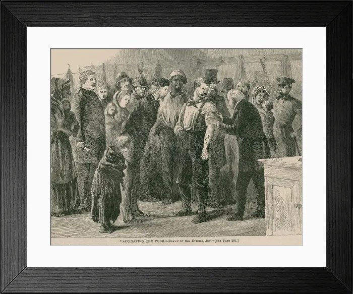 Framed Print : Vaccinating the poor of New York City against smallpox in 1872